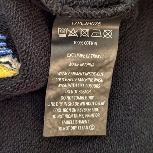 Penguin Crop, Roll Hem, Gold Trim, Heavy Hoodie - Picture 3 of 5